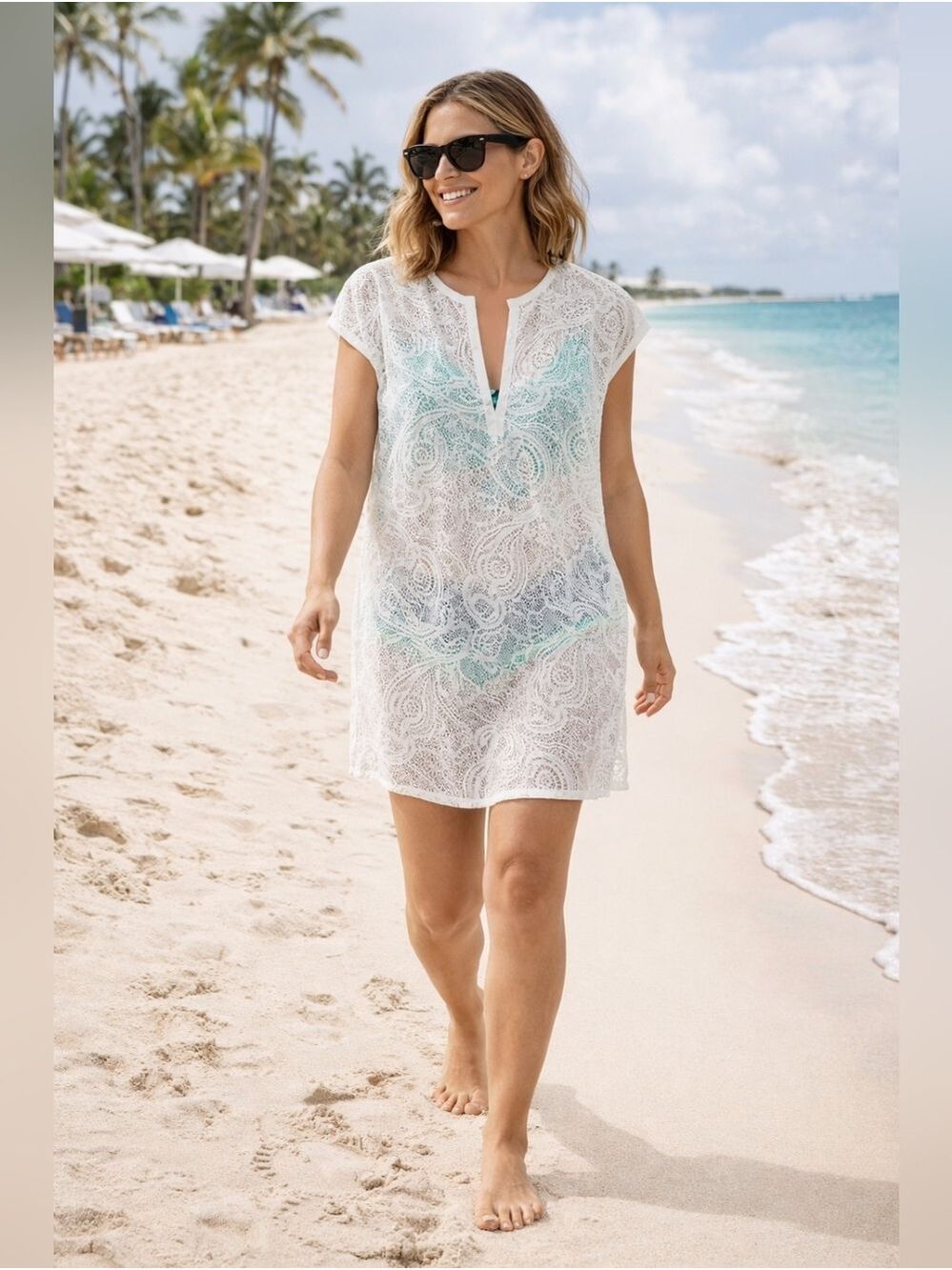 Lilly Pulitzer Aideen Lace Cover-Up Resort White Size L NWT
